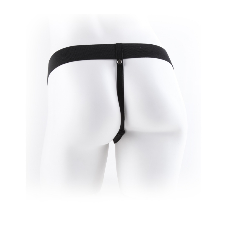 Fetish Fantasy – Vibrirajoči strap-on z režo, 18 cm