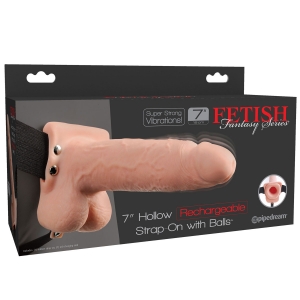 Fetish Fantasy - Strap-on z režo z ponilno baterijo, 18 cm