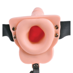 Fetish Fantasy - Strap-on z režo z ponilno baterijo in daljinskim upravljalnikom, 15 cm