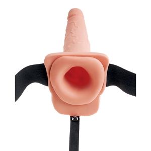 Fetish Fantasy - Squirting Strap-on z režo, 19 cm