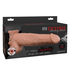 Fetish Fantasy - Squirting Strap-on z režo, 23 cm