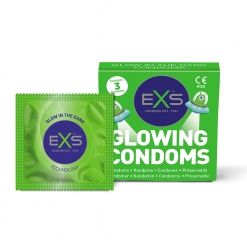 Exs Glow - Glow in the Dark kondomi, 3 kos