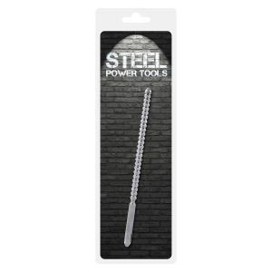 Steel Power Tools - Dip Stick Ribbed - penis plug, 10 mm