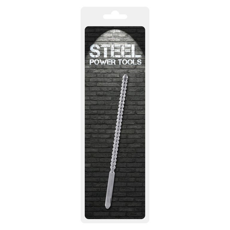 Steel Power Tools - Dip Stick Ribbed - penis plug, 10 mm