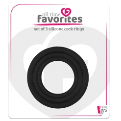 All Time Favorites - Silicone Cock Rings Set, 3 kos