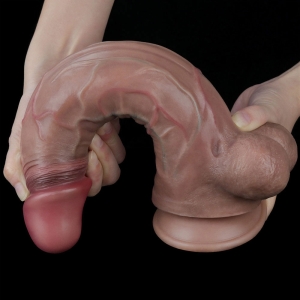 Lovetoy - Dual Layered Silicone Dildo, 29 cm
