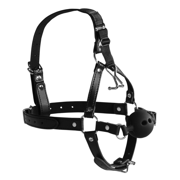 Xtreme – Headharness, Ball Gag & Nose Hooks
