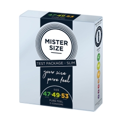 Mister Size – Test Package Slim kondomi, 3 kos
