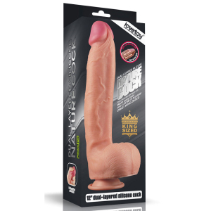 Lovetoy - Dual Layered Silicone Dildo, 30 cm