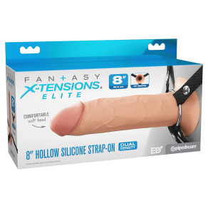 Fantasy X-Tensions Elite – Silikonski strap-on z utorom 20 cm
