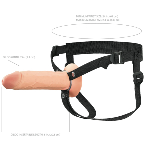 Fantasy X-Tensions Elite – Silikonski strap-on z utorom 20 cm