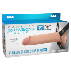 Fantasy X-Tensions Elite – Silikonski strap-on z utorom 18 cm