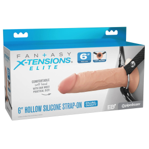 Fantasy X-Tensions Elite – Silikonski strap-on z utorom 16 cm