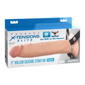 Fantasy X-Tensions Elite – Silikonski strap-on z utorom 23 cm